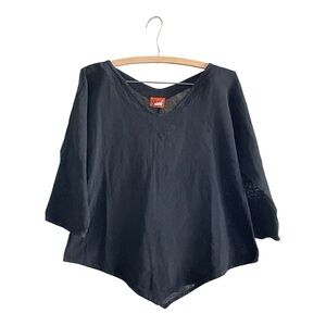 Oh My Gauze! Elegant Black V-Neck Blouse